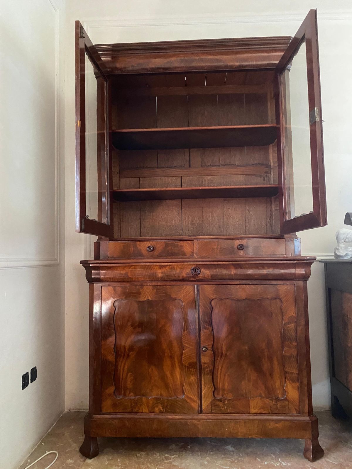 photo buy Antica Credenza Vetrina Biblioteca Francese Epoca Luigi Filippo 1860