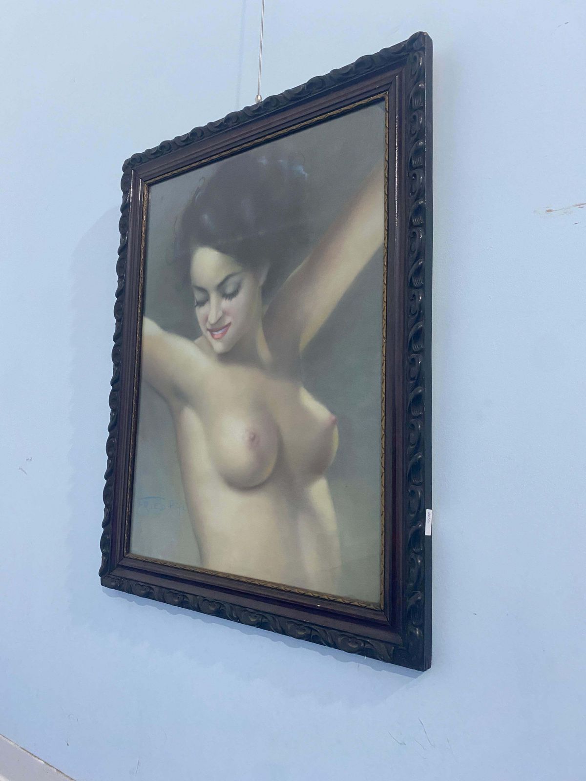 Dipinto Art Deco A Pastello "Nudo Femminile" Firmato Fried Pal 1930 photo buy