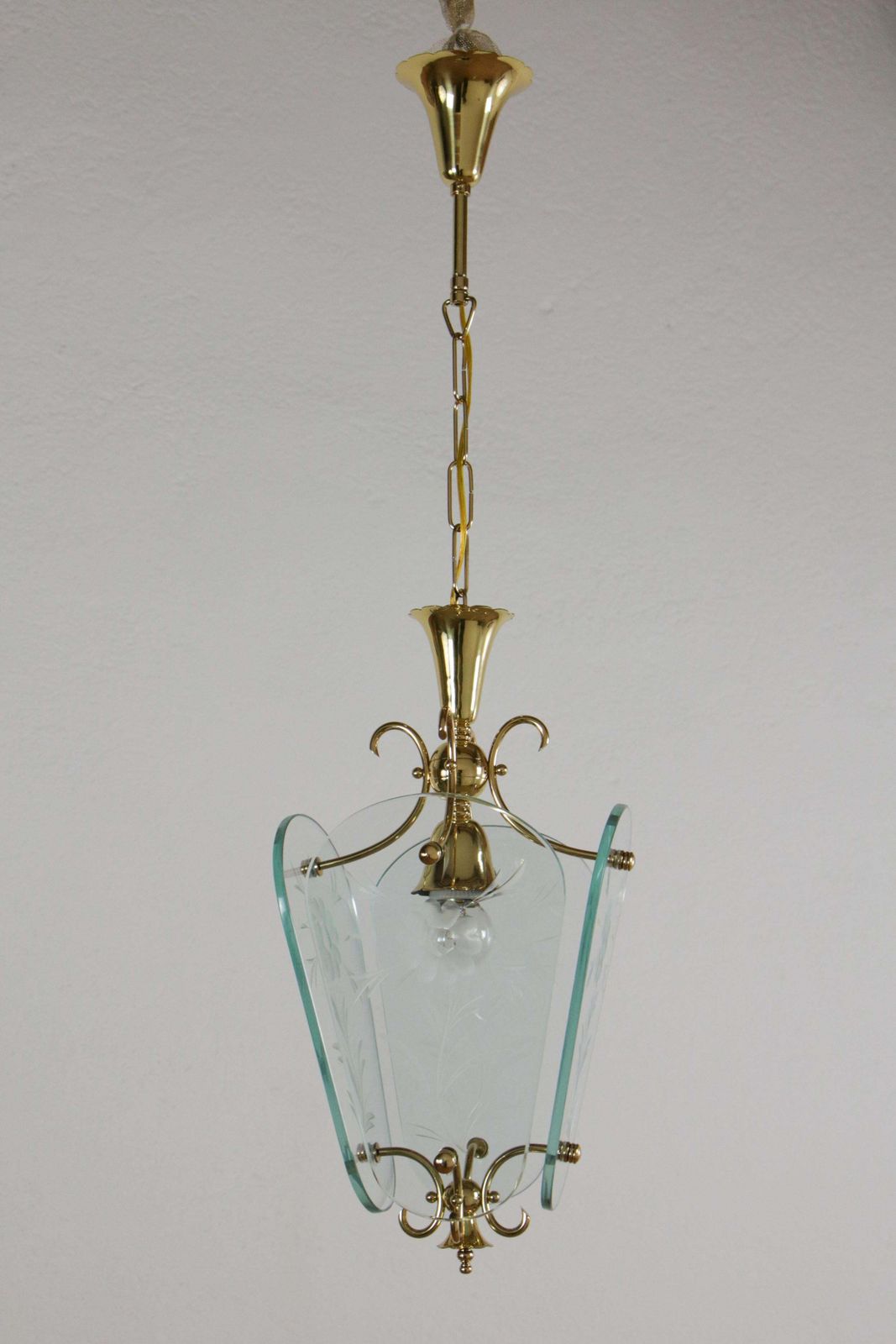 Italian Mid Century Lantern Or Pendant Lamp Attributed To Luigi Brusotti, 1940s photo furniture