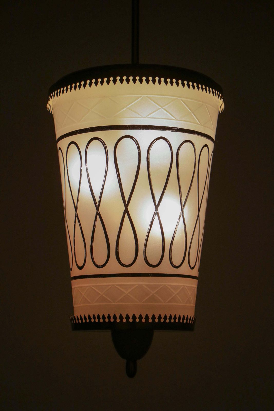 867.0 Italian Mid Century Suspension Lamp  In The Manner Of Fontana Arte, 1940s photo