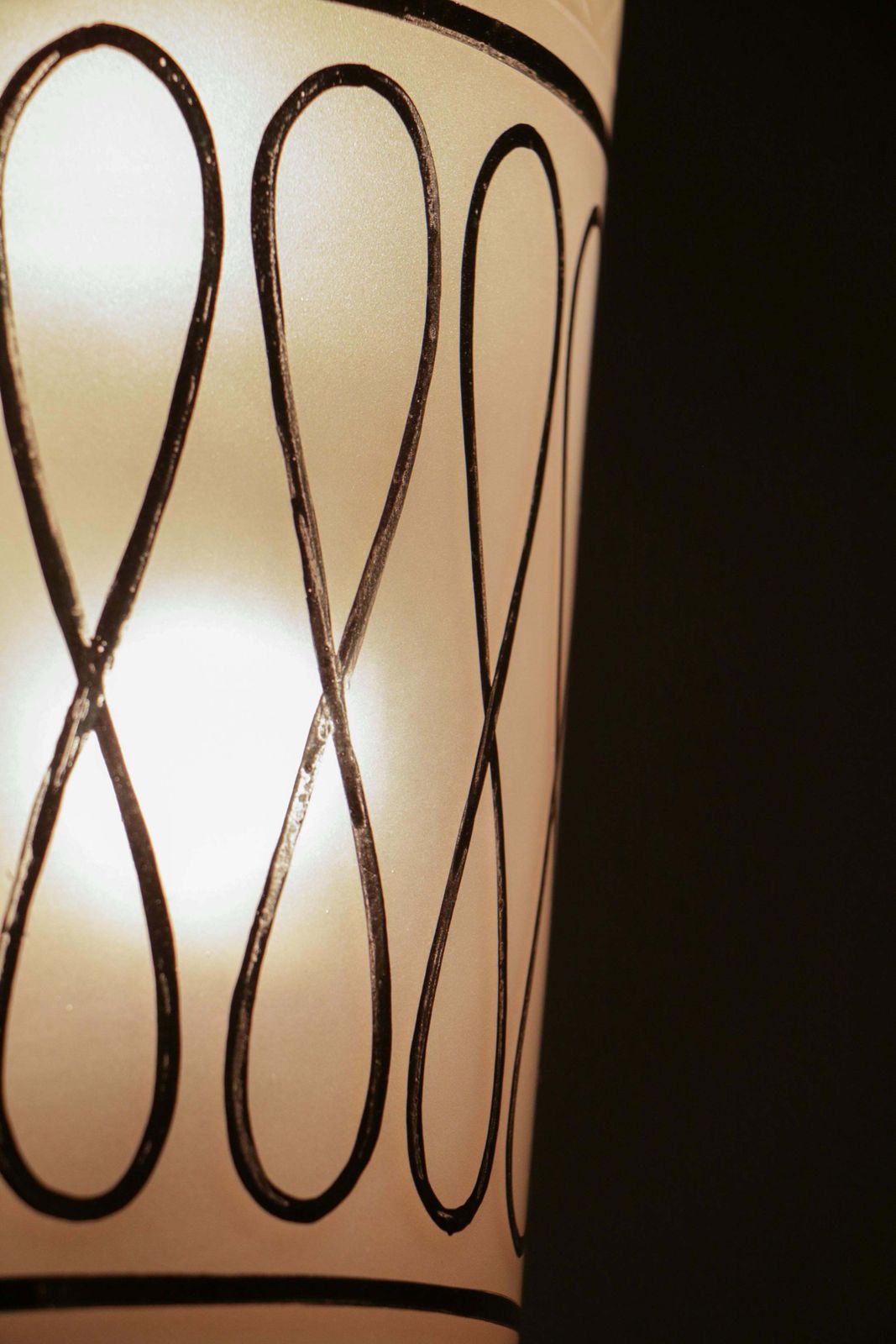 photo vintage Italian Mid Century Suspension Lamp  In The Manner Of Fontana Arte, 1940s