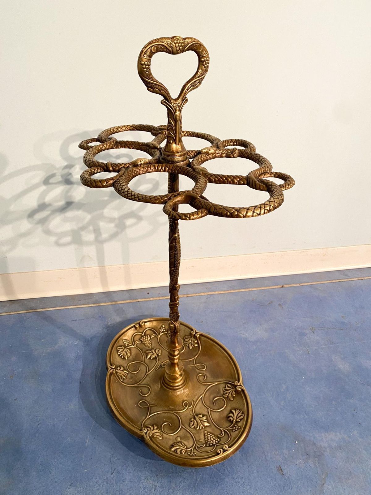 Italian Art Nouveau Liberty Brass Umbrella Stand, 1930s photo for sale
