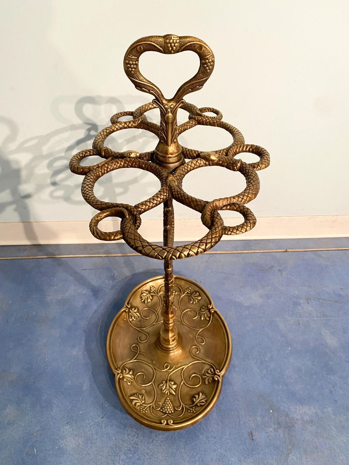 Italian Art Nouveau Liberty Brass Umbrella Stand, 1930s photo Home Decor