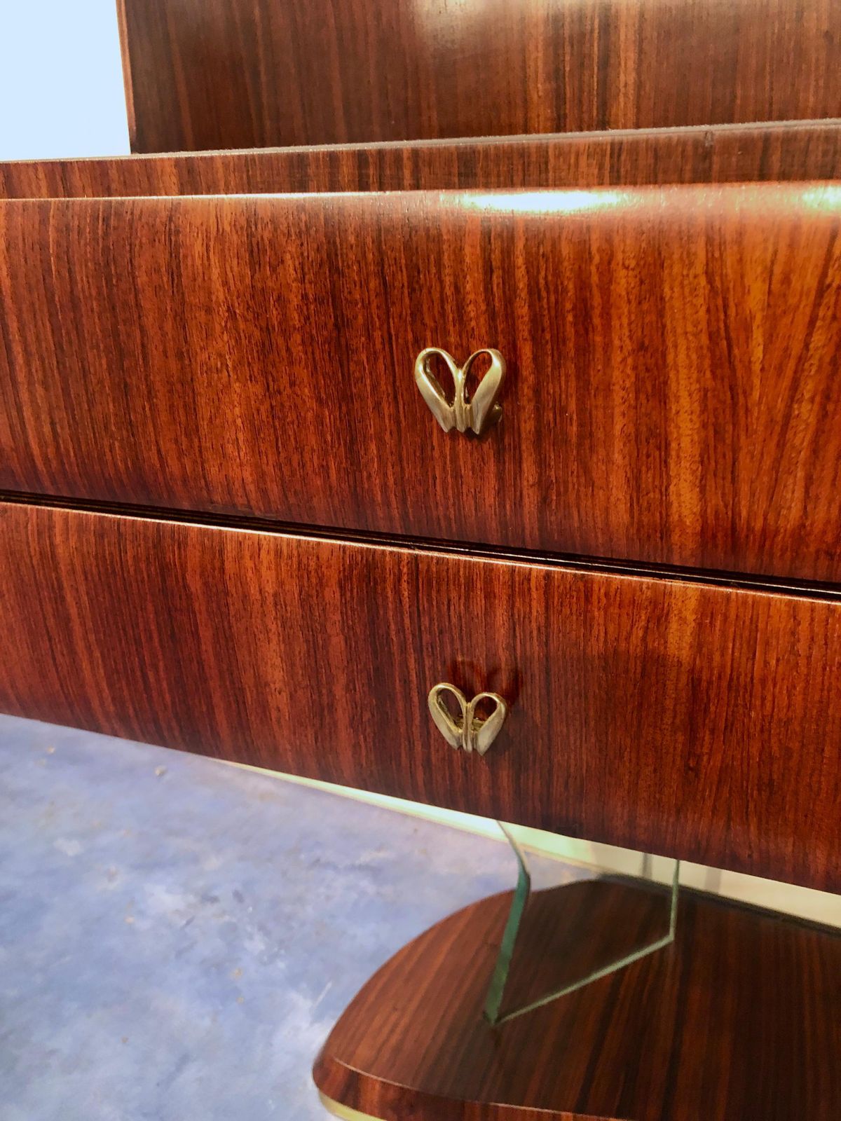 5199.0 Italian Mid Century Sideboard Dresser With Mirror By Vittorio Dassi, 1950s photo