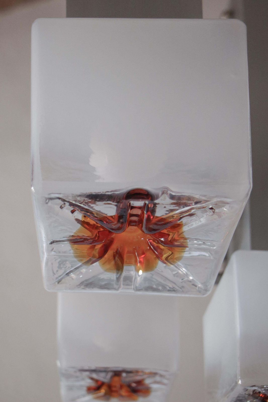 Italian Space Age Cubic Chandelier By Gaetano Sciolari For Mazzega, 1970s photo buy