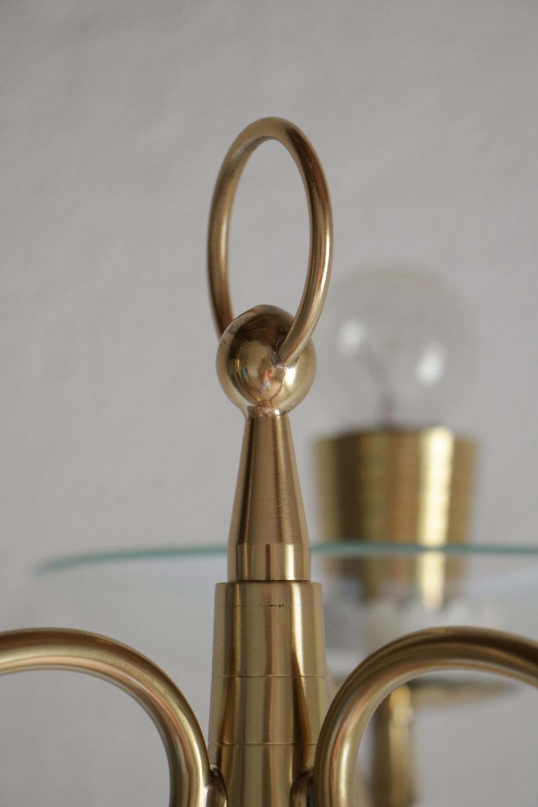 Italian  Ash Wood Polished Brass Lamp Floor Attributed To Pietro Chiesa  1940s photo vintage