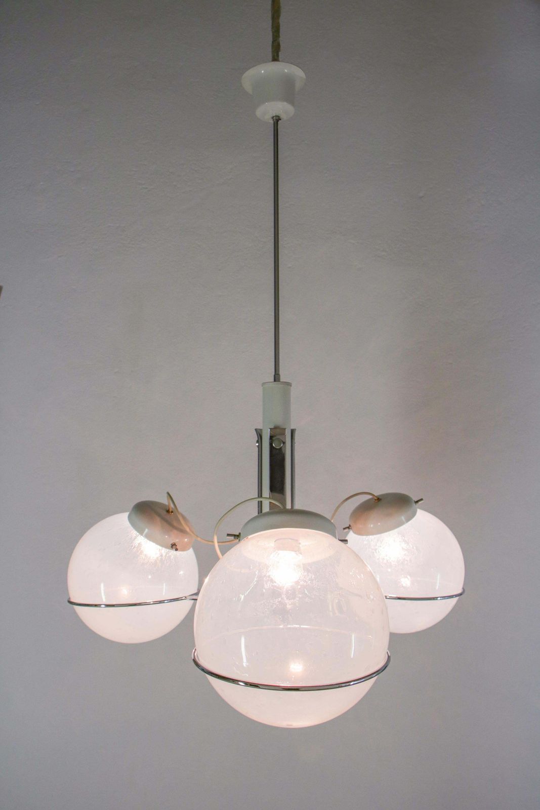 photo vinterior Italian Chandelier Pendant Light Murano Glass Attributed To Gino Sarfatti, 1970s