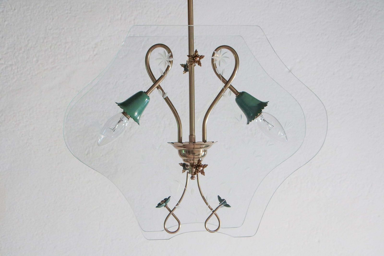 Italian Mid Century Chandelier By Pietro Chiesa For Fontana Arte, 1940s photo Lighting
