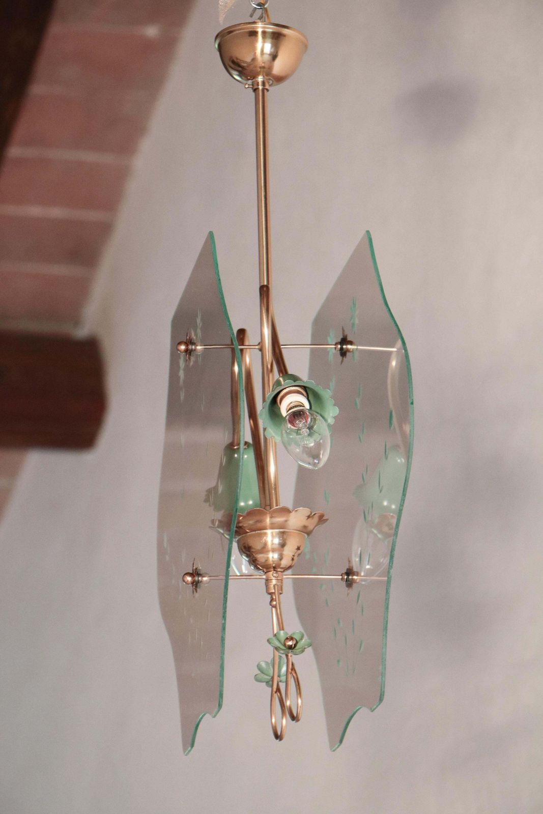 Italian Mid Century Chandelier By Pietro Chiesa For Fontana Arte, 1940s photo buy