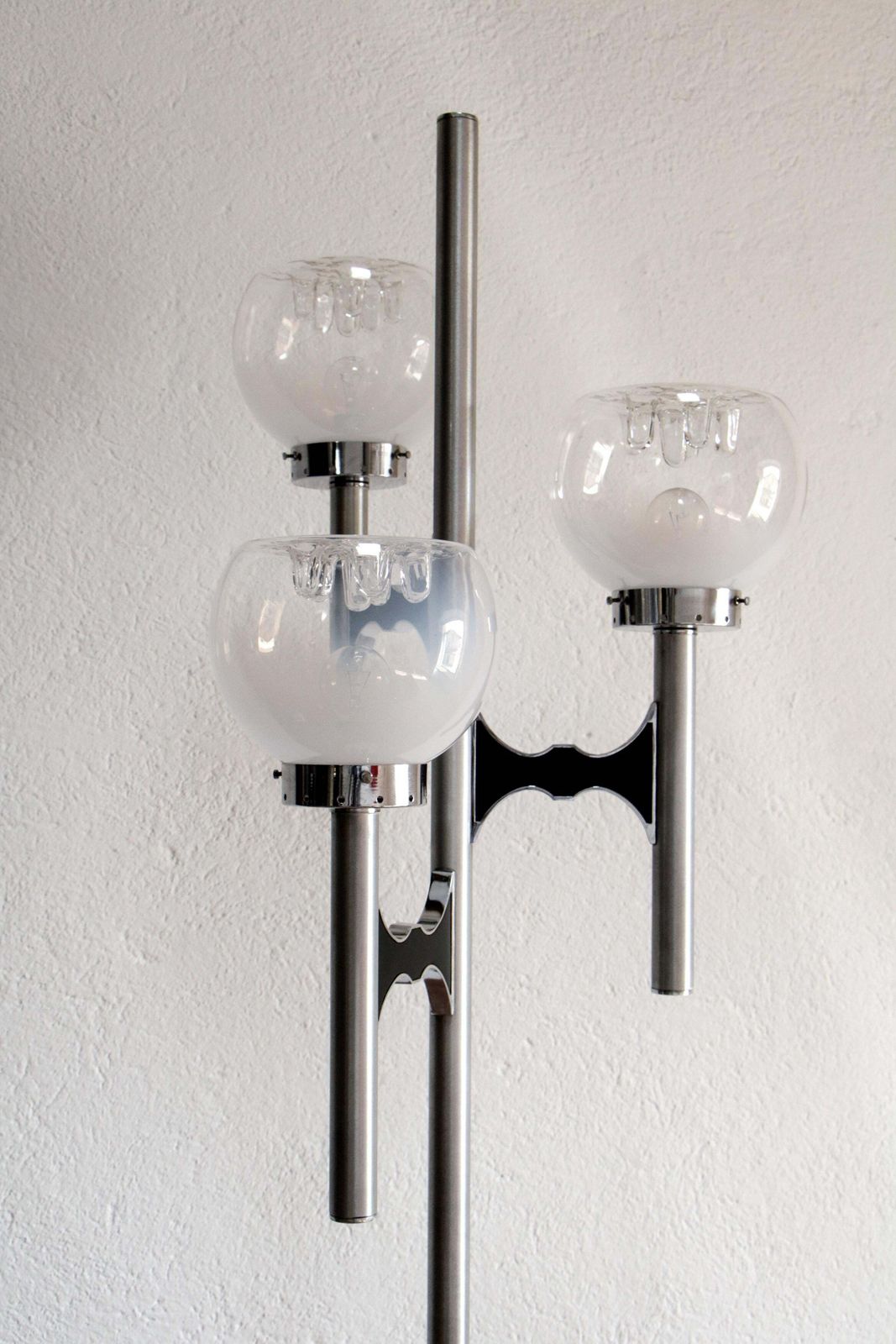 Italian Space Age Three Lights Floor Lamp By Gaetano Sciolari, 1970s photo Lighting
