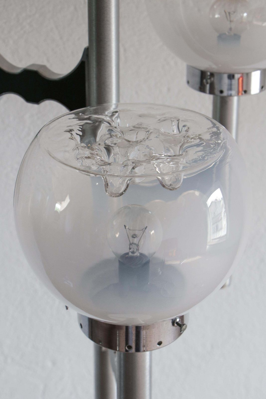 Italian Space Age Three Lights Floor Lamp By Gaetano Sciolari, 1970s photo vintage