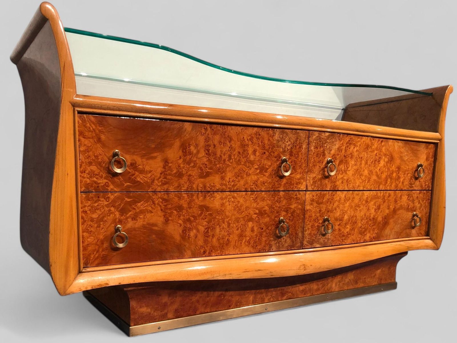 Italian Mid Century Modern Chest Of Drawers In Birch Briar Root, 1950s photo Furniture
