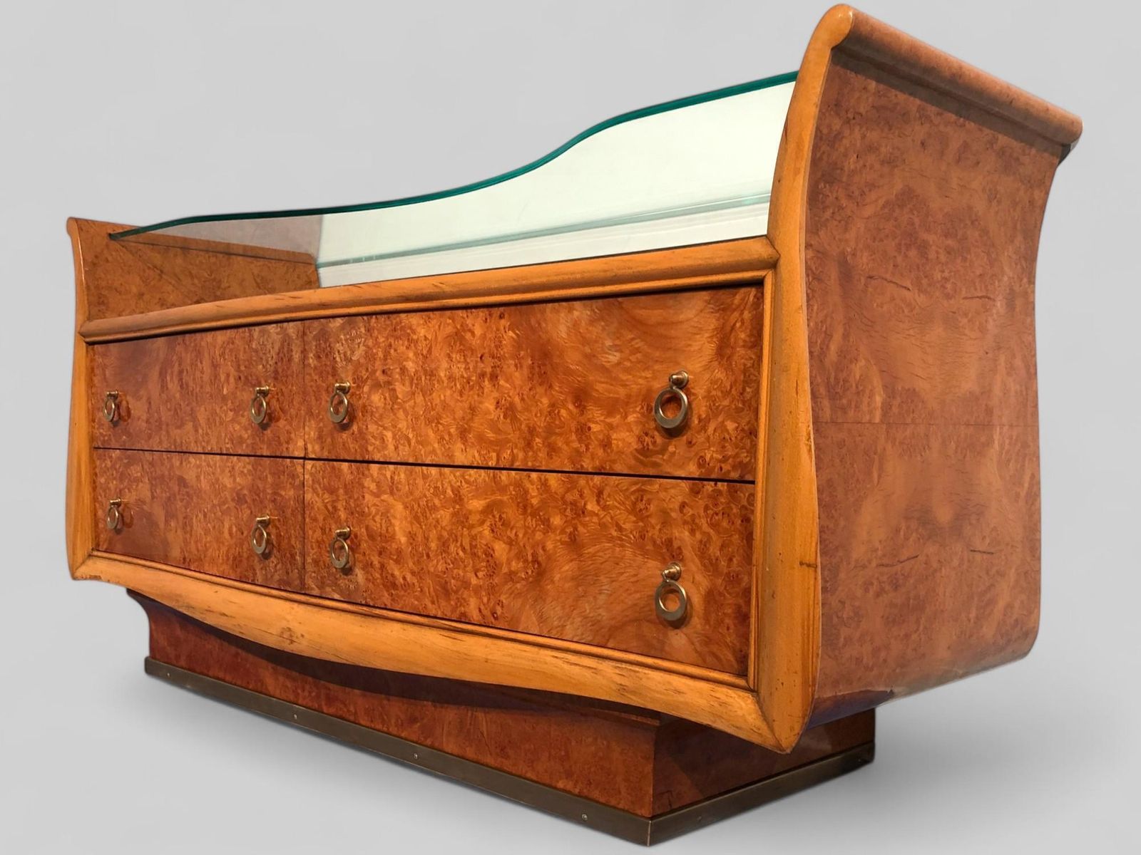 Italian Mid Century Modern Chest Of Drawers In Birch Briar Root, 1950s photo buy