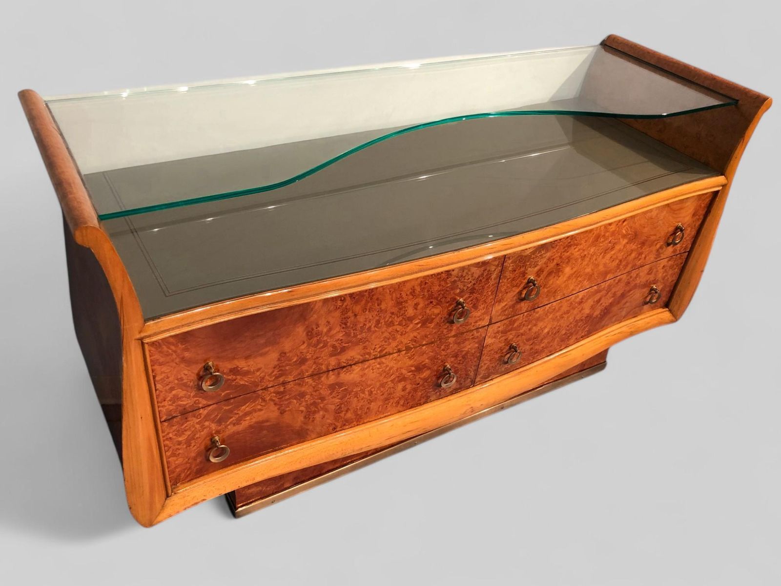 2920.0 Italian Mid Century Modern Chest Of Drawers In Birch Briar Root, 1950s photo
