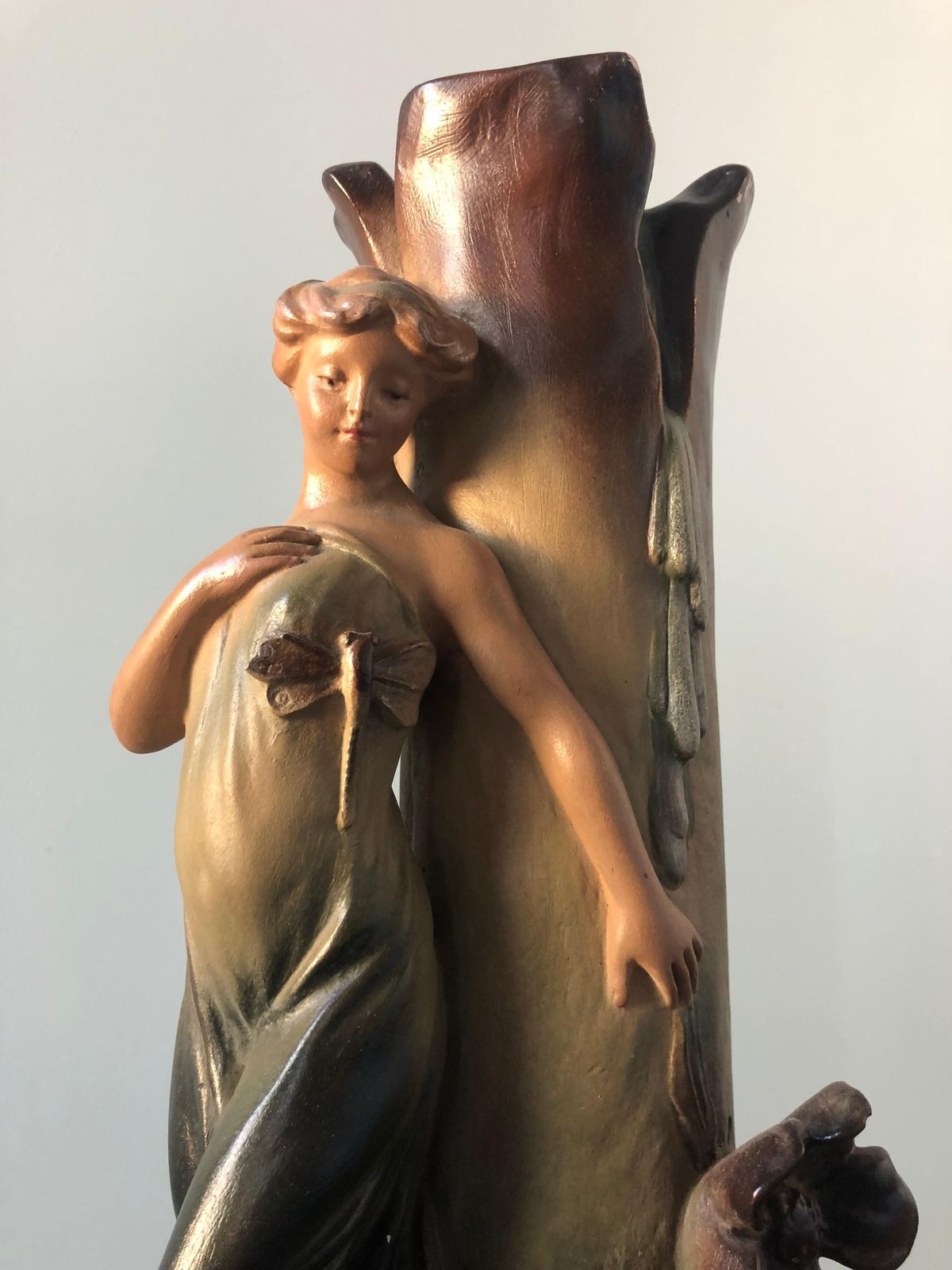 Home Decor French Art Nouveau Pair Of Large Terracotta Vases, Circa 1910 photo