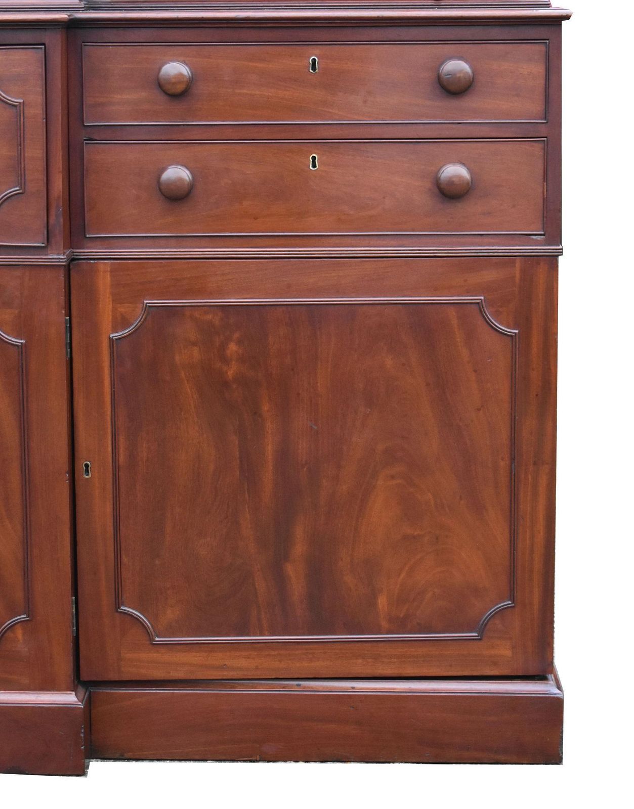English George III Mahogany Secretaire Breakfront Bookcase photo vinterior