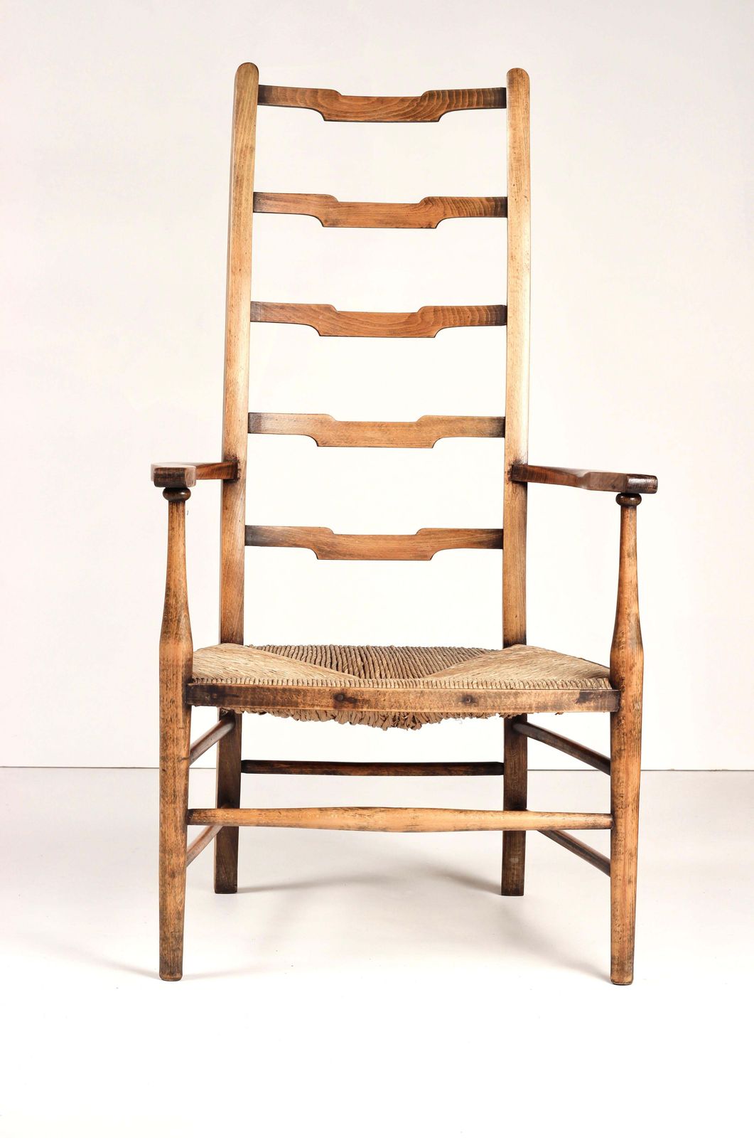 1224.0 A Pair Of Arts And Crafts Ladder Back Chairs Early 1900’s England photo