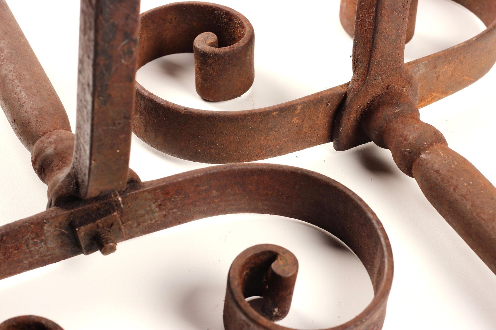 Wrought Iron Aesthetic Style 19th Century Andirons Or Firedogs Made In England photo vintage