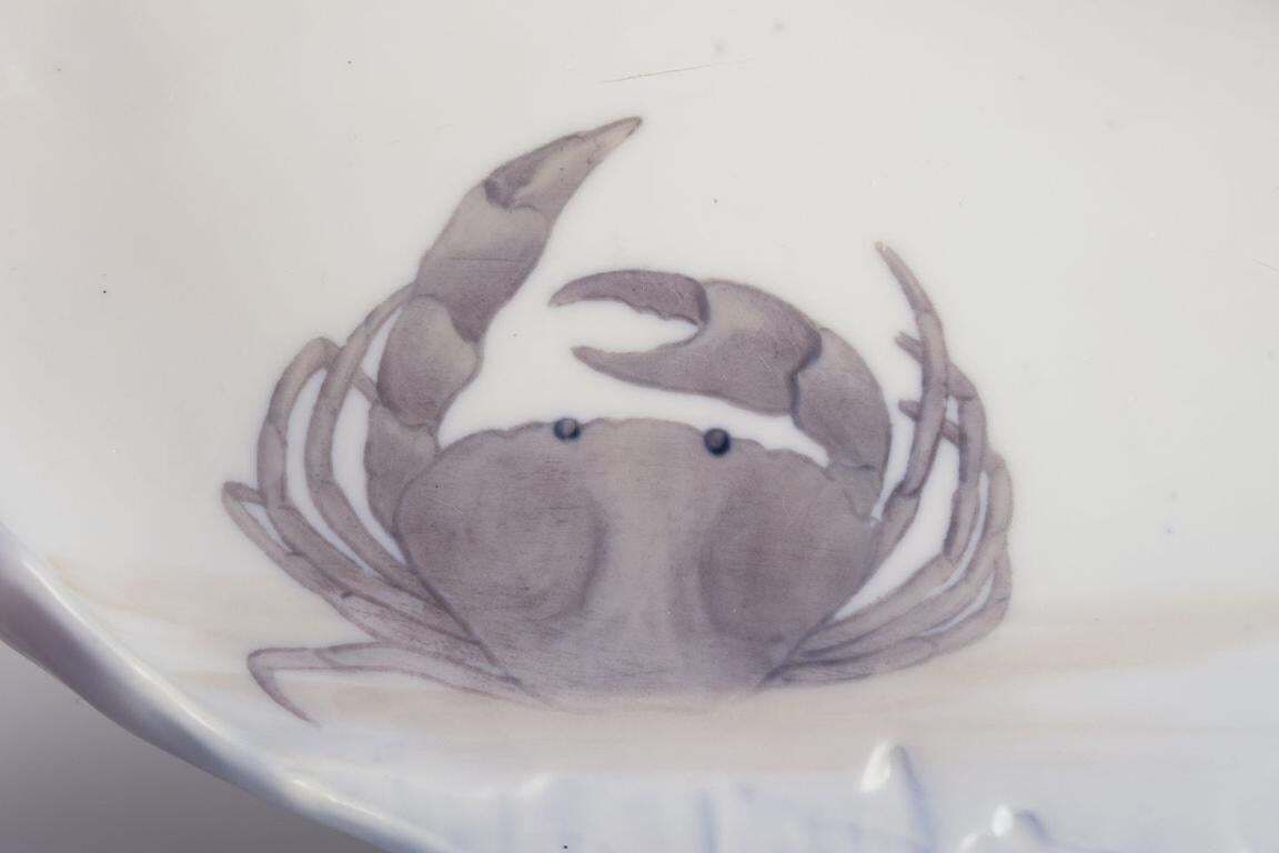 Rare Royal Copenhagen Art Nouveau Porcelain Dish With Codfish In Relief photo Home Decor