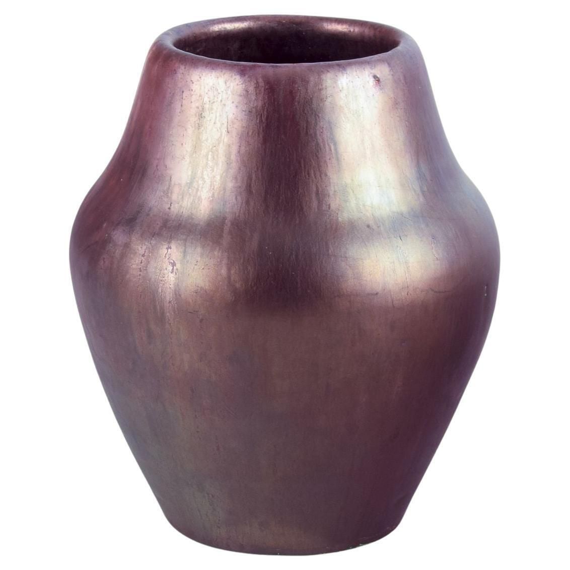 Søren Kongstrand (1872 1951) Danish Ceramicist. Unique Vase With Lustre Glaze.