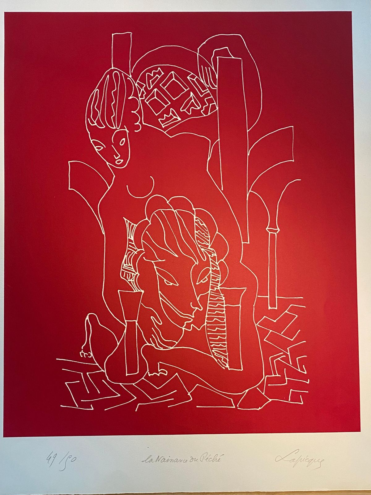 Charles Lapiquecharles Lapique  "La Naissance Du Péché"  Original Lithograph photo for sale