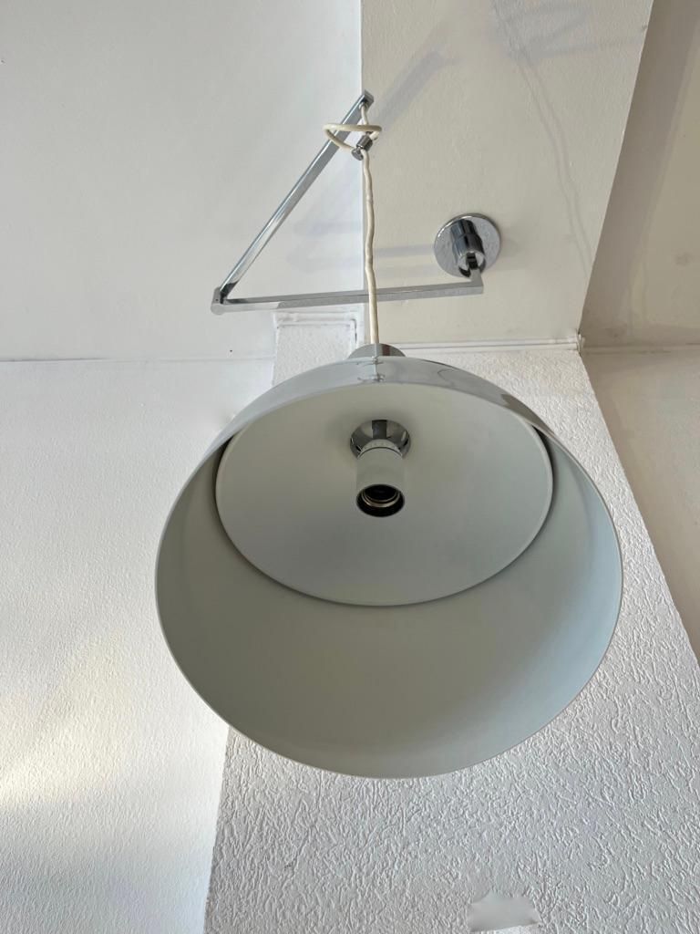 2108.0 Vintage Swing Arm Chrome Ceiling Lamp "Am/As" By Franco Albini Italy, Circa 1969 photo