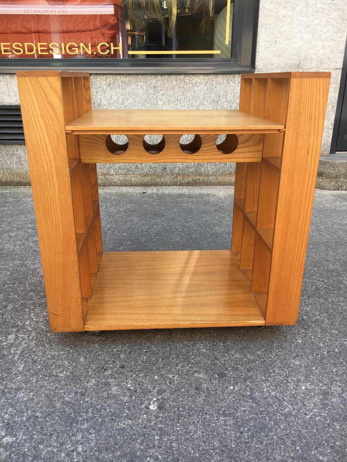 Gigi Sabadin Beechwood Trolley, Italy, 1970s photo Furniture