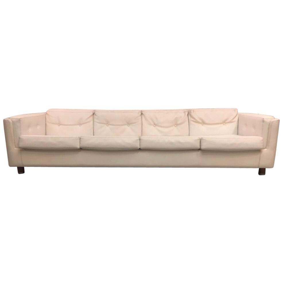 4 Seat White Faux Leather "Montenapo" Sofa By Zanotta, Italy, 1965