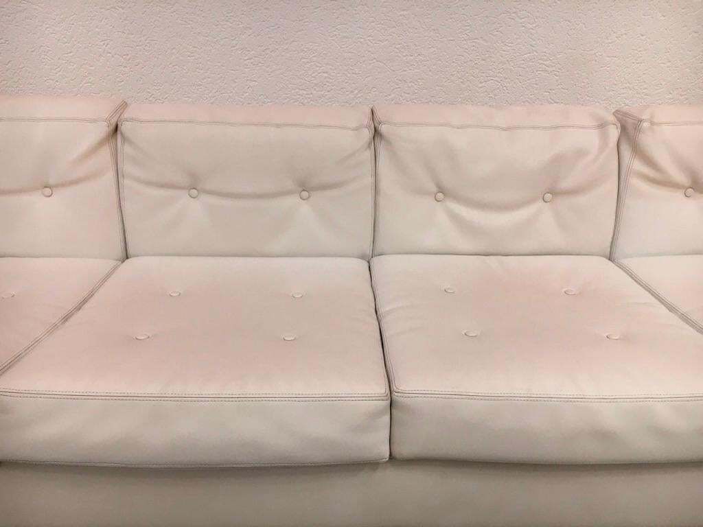 photo for sale 4 Seat White Faux Leather "Montenapo" Sofa By Zanotta, Italy, 1965