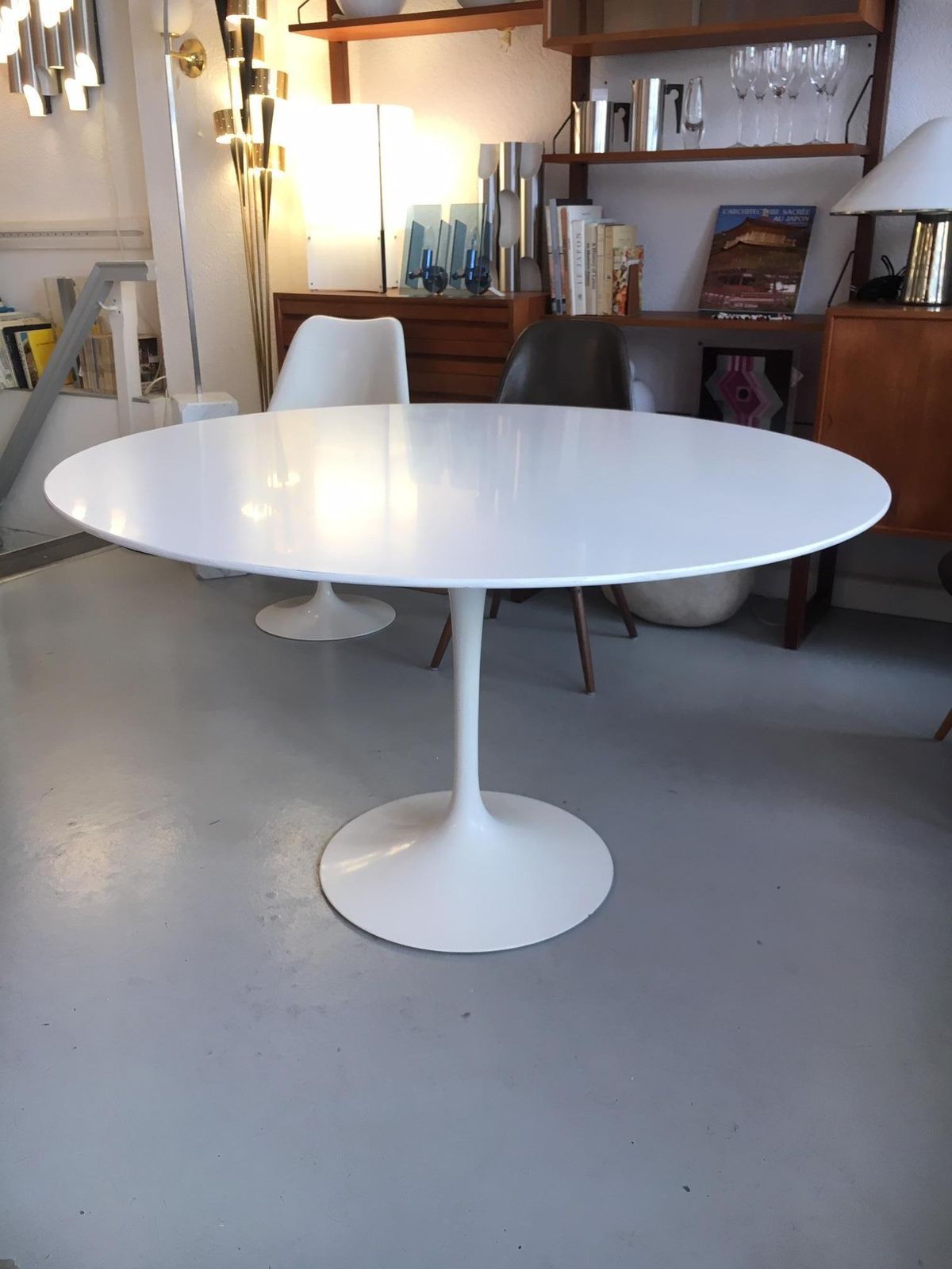 Eero Saarinen White Laminate Tulip Dining Table By Knoll Switzerland. Ca. 1970. photo furniture