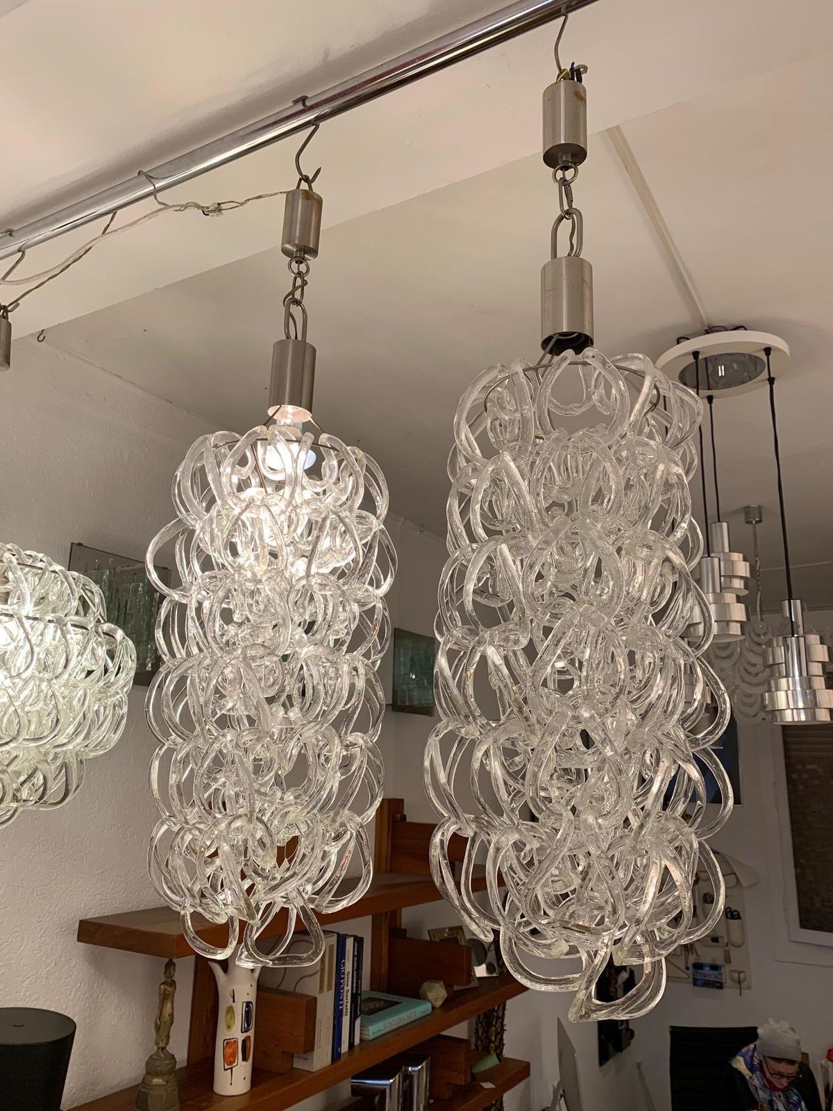 Angelo Mangiarotti Vistosi Giogali Pendant Chandeliers Lamp Ceiling Light Glass photo 1627.0