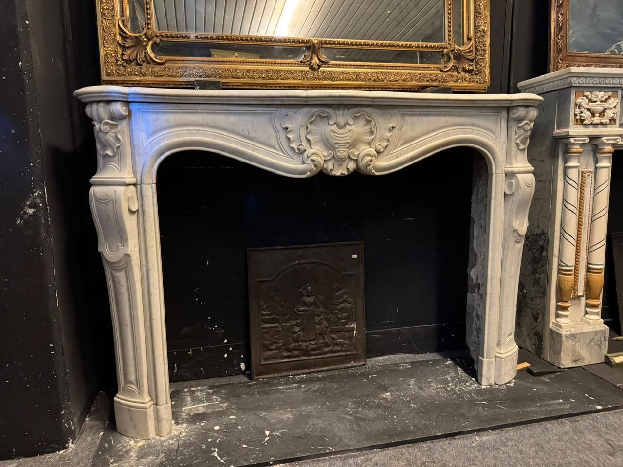 Important And Beautiful Fireplace Mantel In Carved White Carrara Marble, France photo furniture