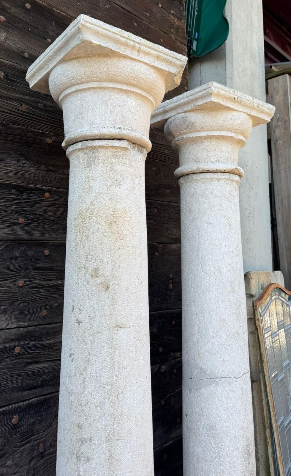 Pair Of Botticino Columns With Capitals And Base, Italy photo vinterior