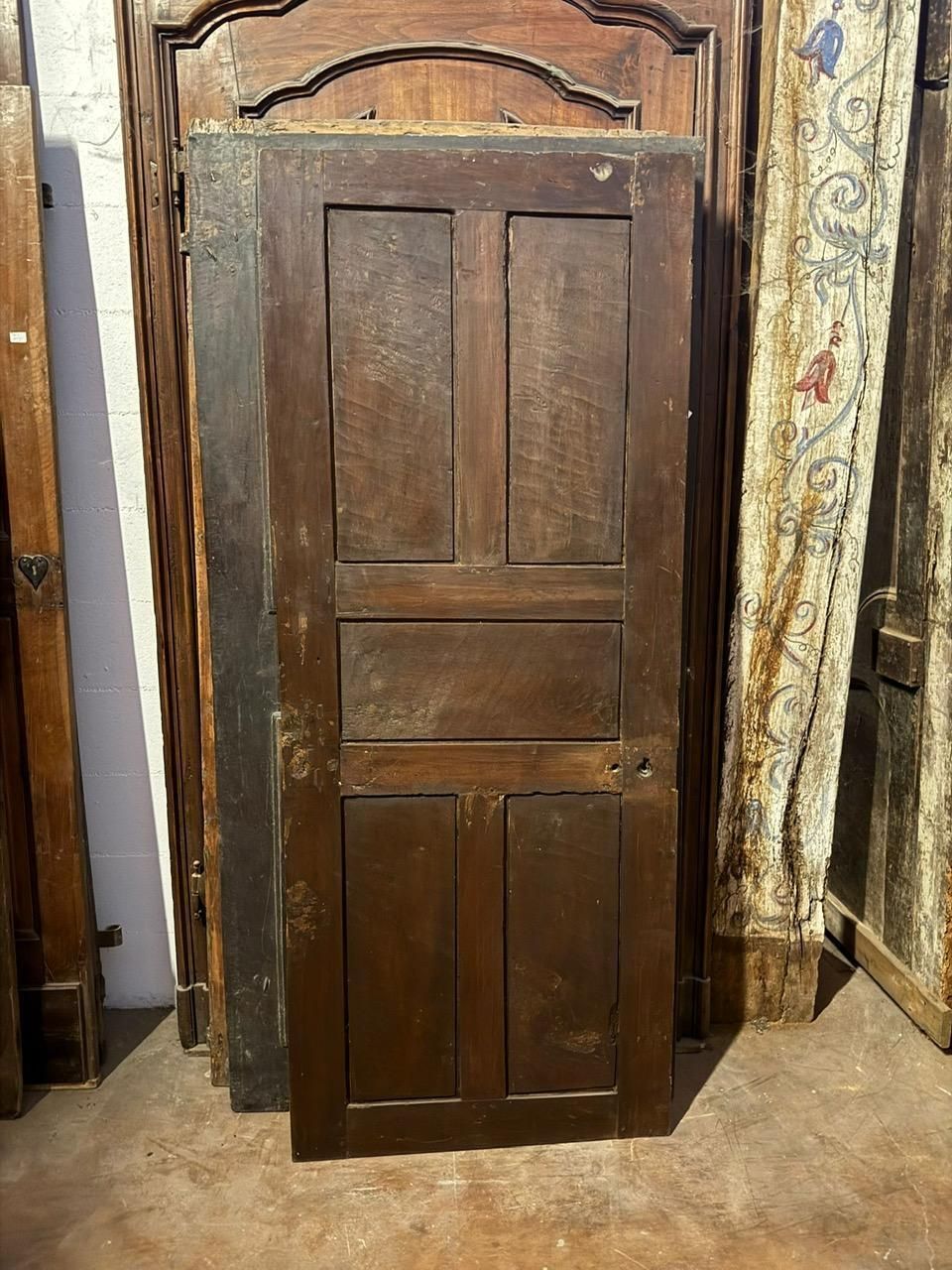 photo for sale Interior Walnut Door With Carved Panels, Italy