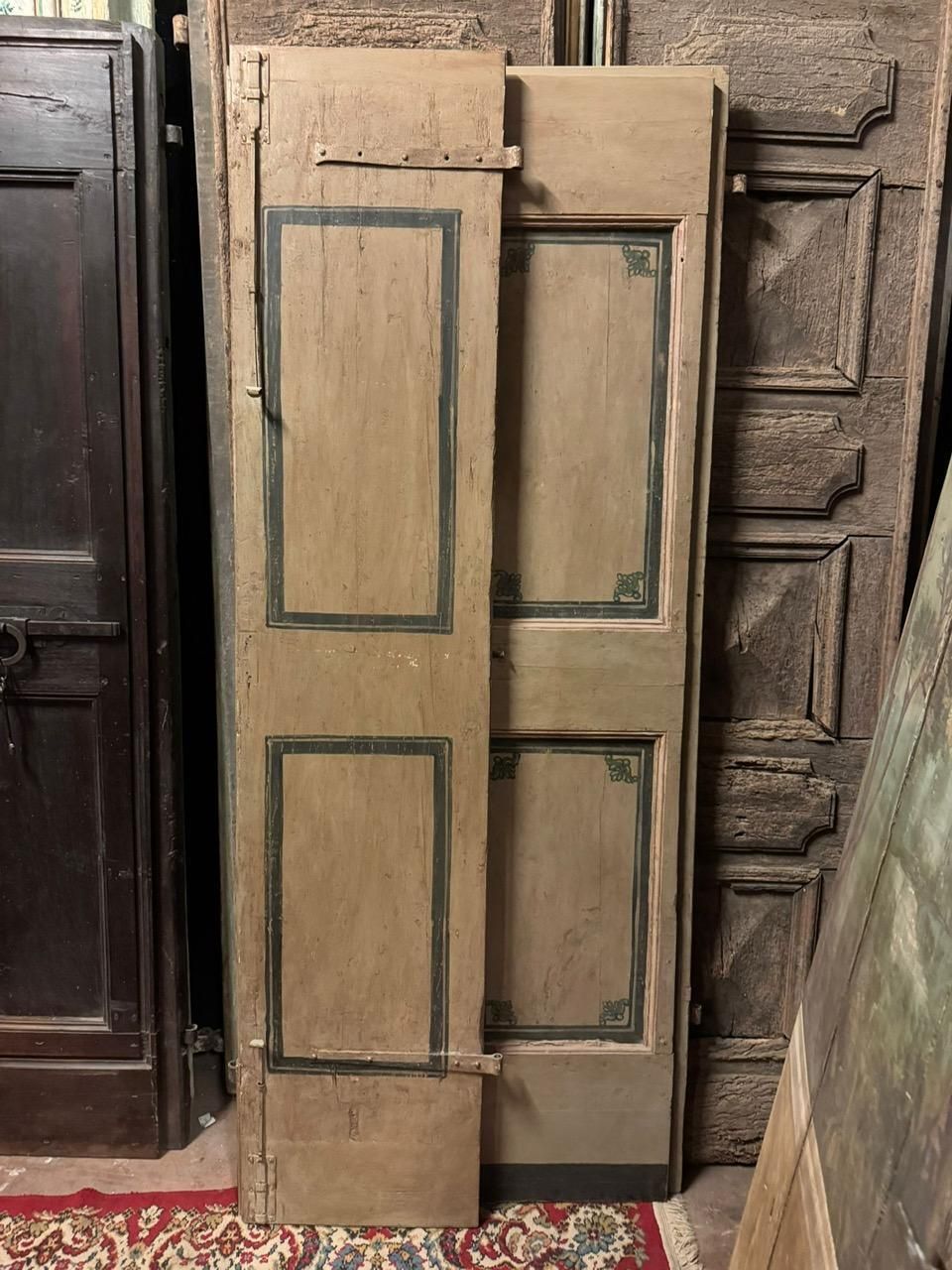 Double Leaf Door In Lacquered Wood, Painted Panels, Italy photo furniture
