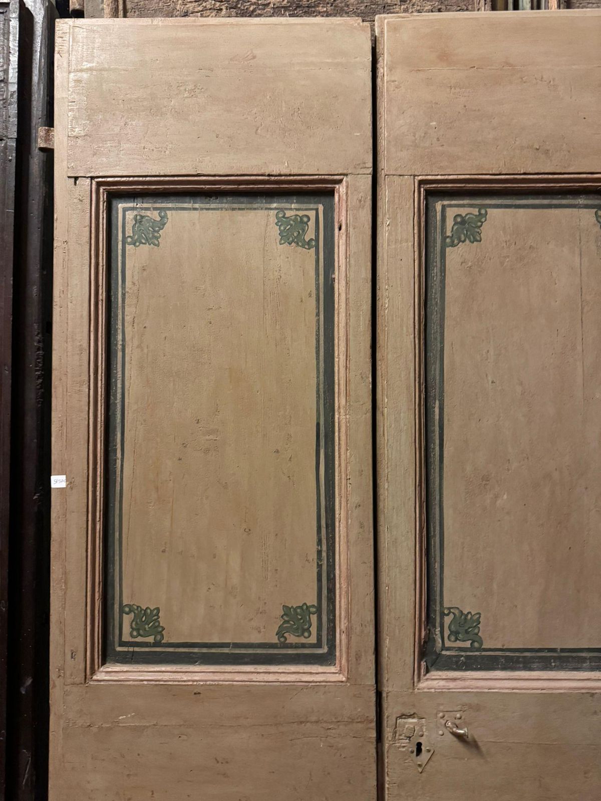 Double Leaf Door In Lacquered Wood, Painted Panels, Italy photo Home Fixtures