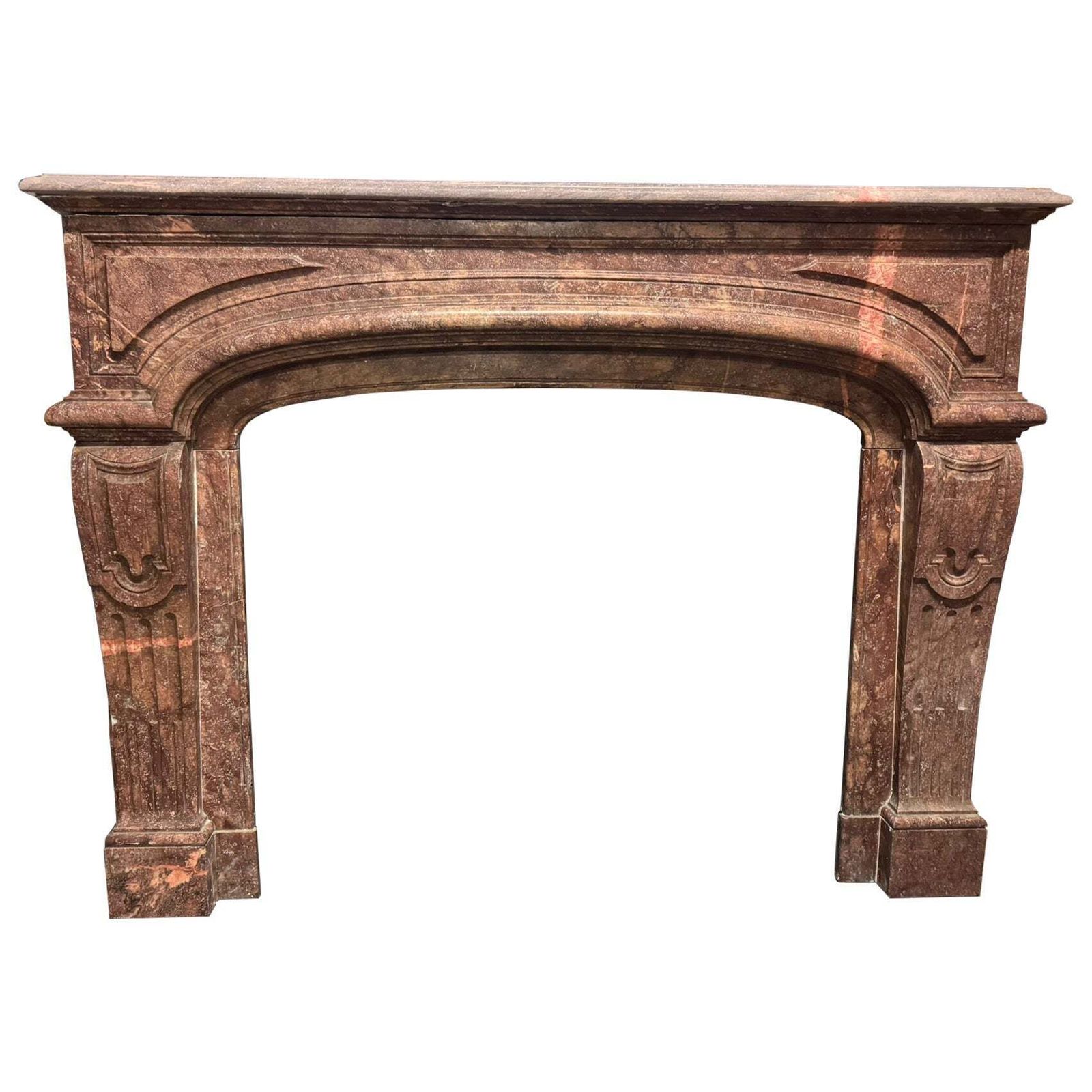 Mantle Fireplace In Rosso Lepanto Marble, Italy