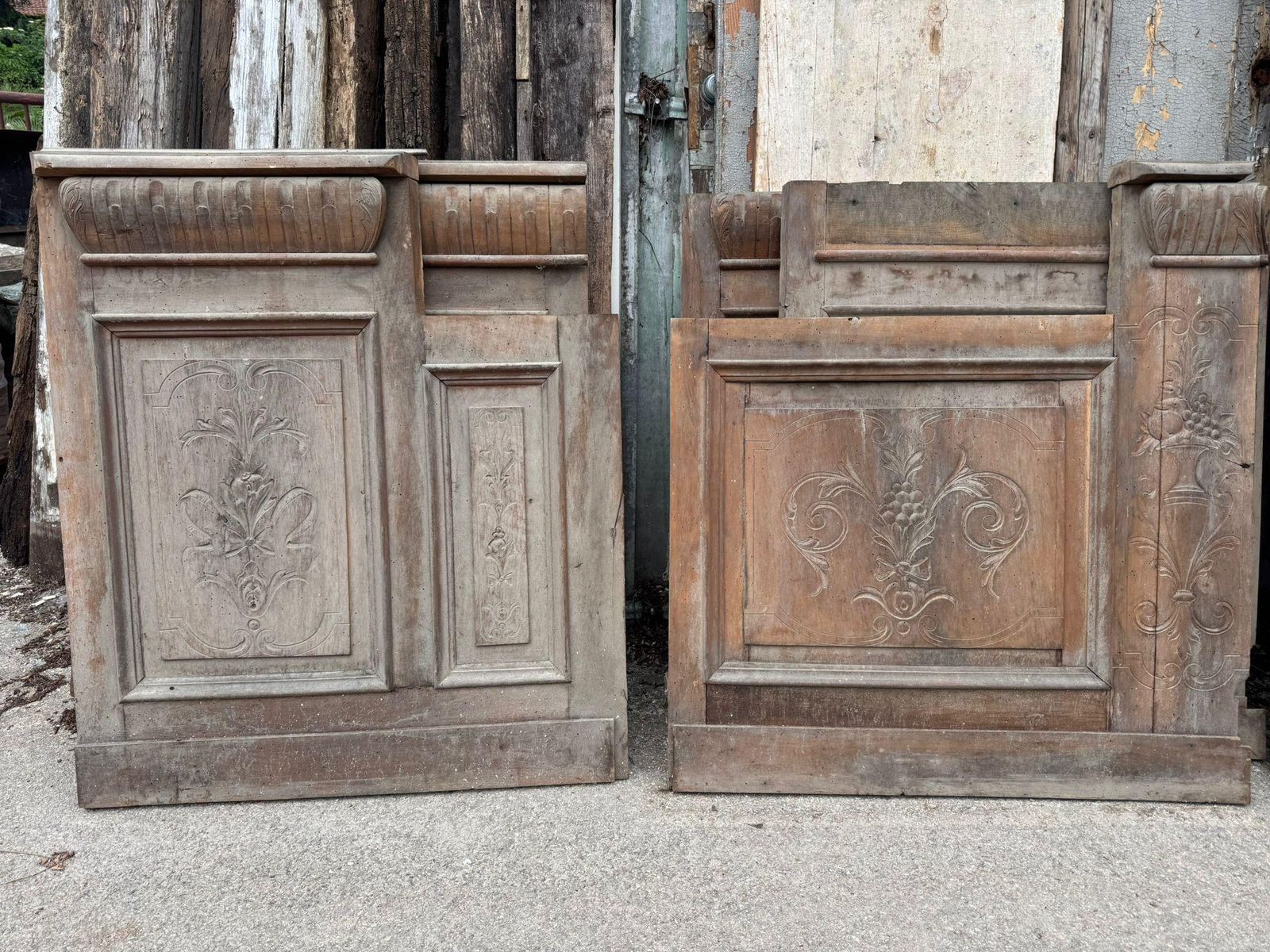 photo furniture Liberty Boiserie In Walnut With Carved Panels And Three Double Doors (One Glass)