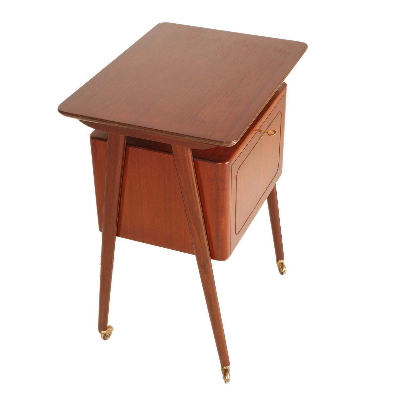 Mid Century Bar Cart By Mim Rome Attributed Ico Parisi In Teak photo furniture