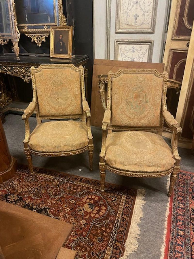 Pair Of Louis XV Armchairs In Carved And Gilded Wood, France photo 1770.0