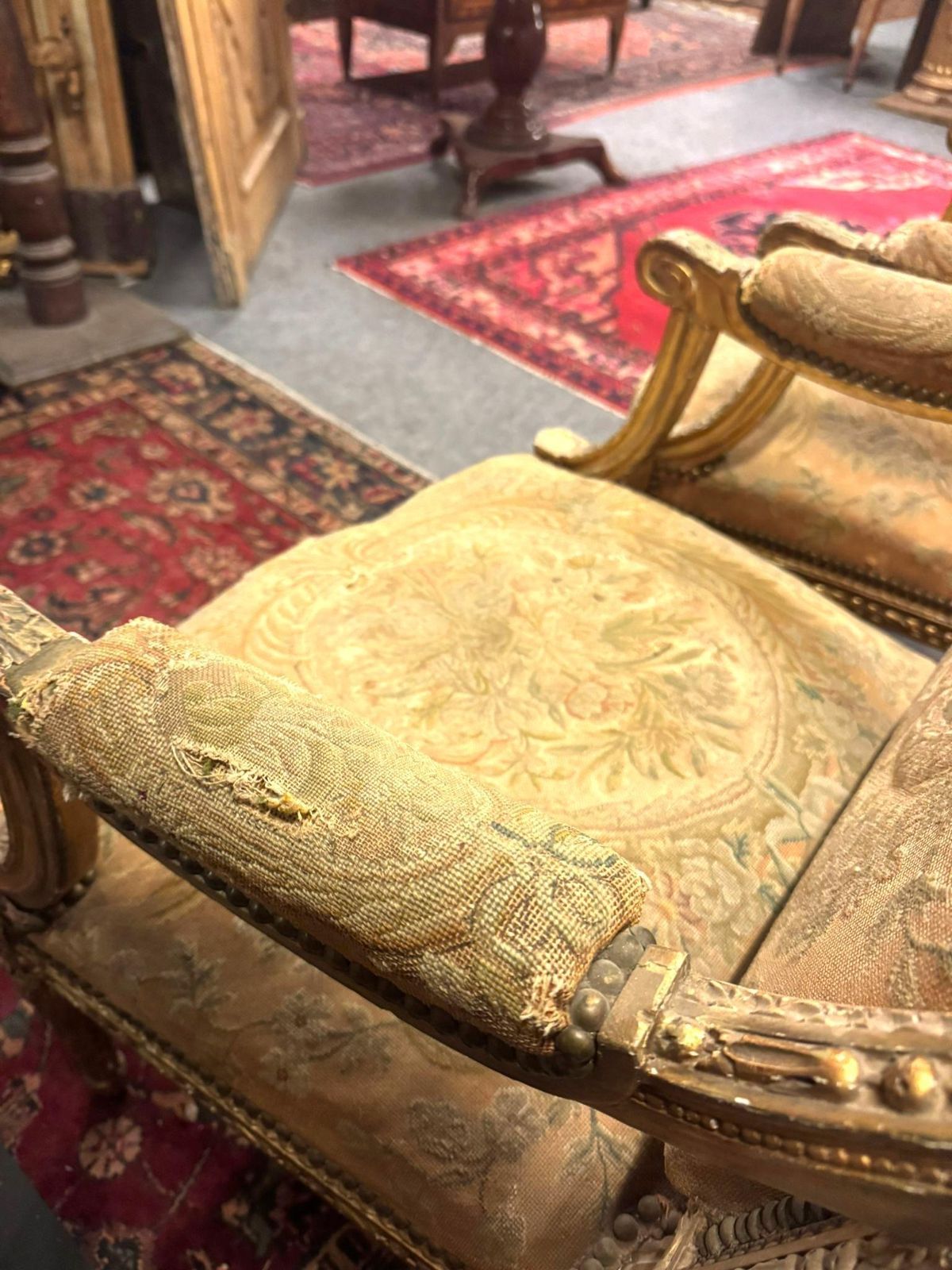 Pair Of Louis XV Armchairs In Carved And Gilded Wood, France photo vinterior