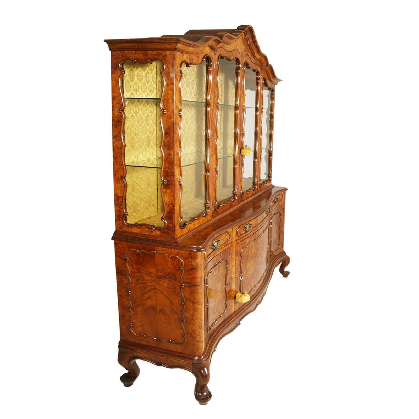 photo furniture 1930s Venetian Baroque Credenza Cabinet , Radica Noce Bassano's Ebanistery