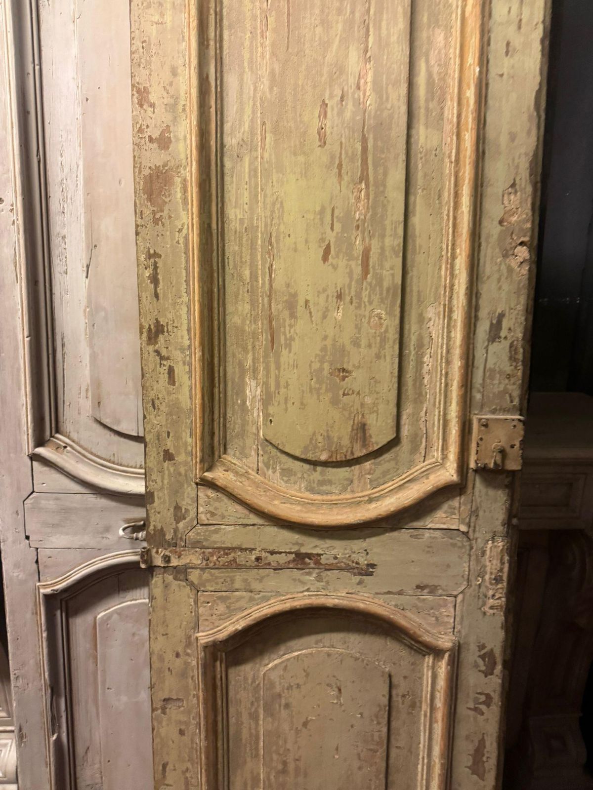 N.2 Double Interior Doors In Lacquered Wood, In First Patina, Italy photo for sale