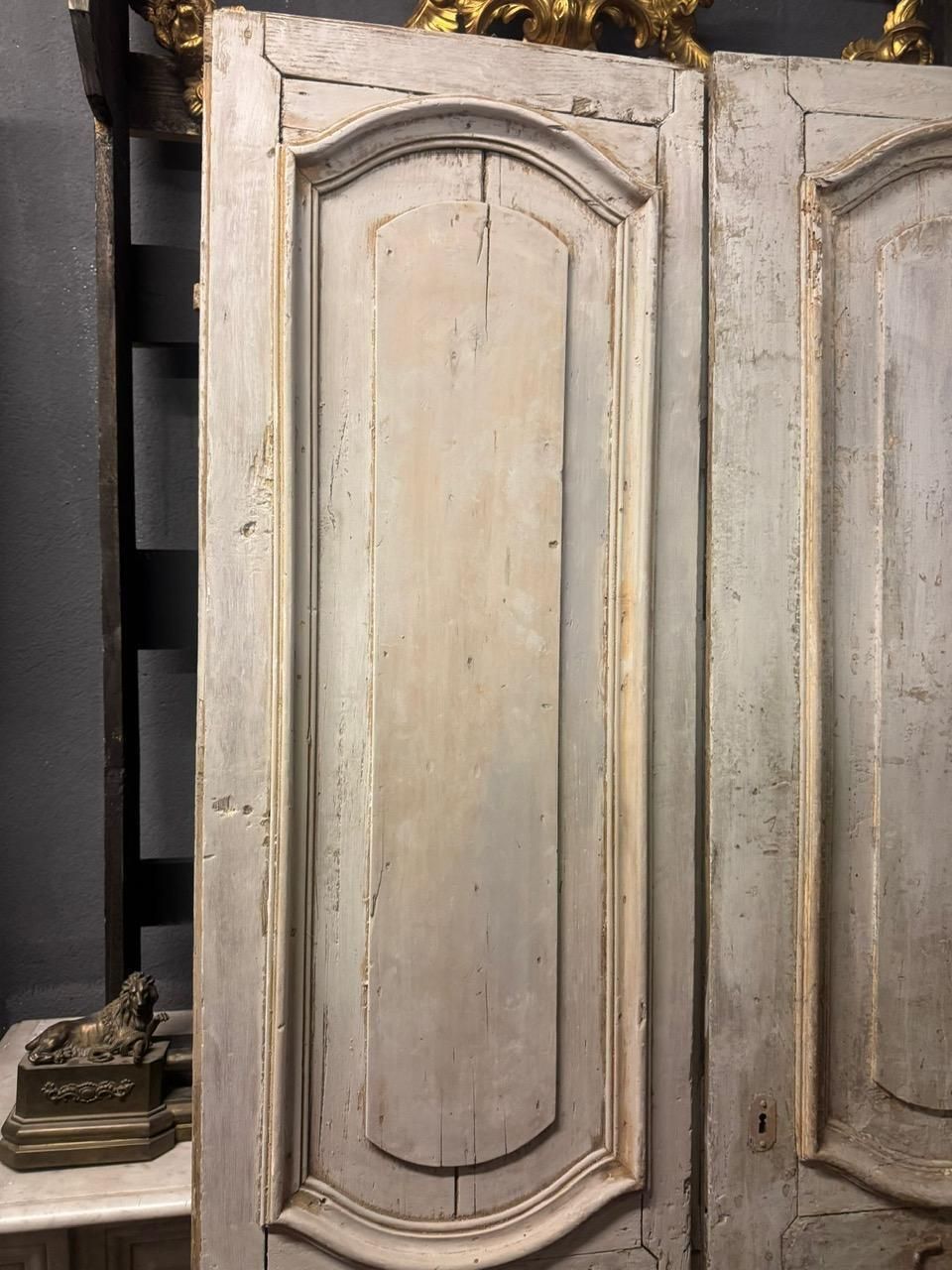 N.2 Double Interior Doors In Lacquered Wood, In First Patina, Italy photo vinterior