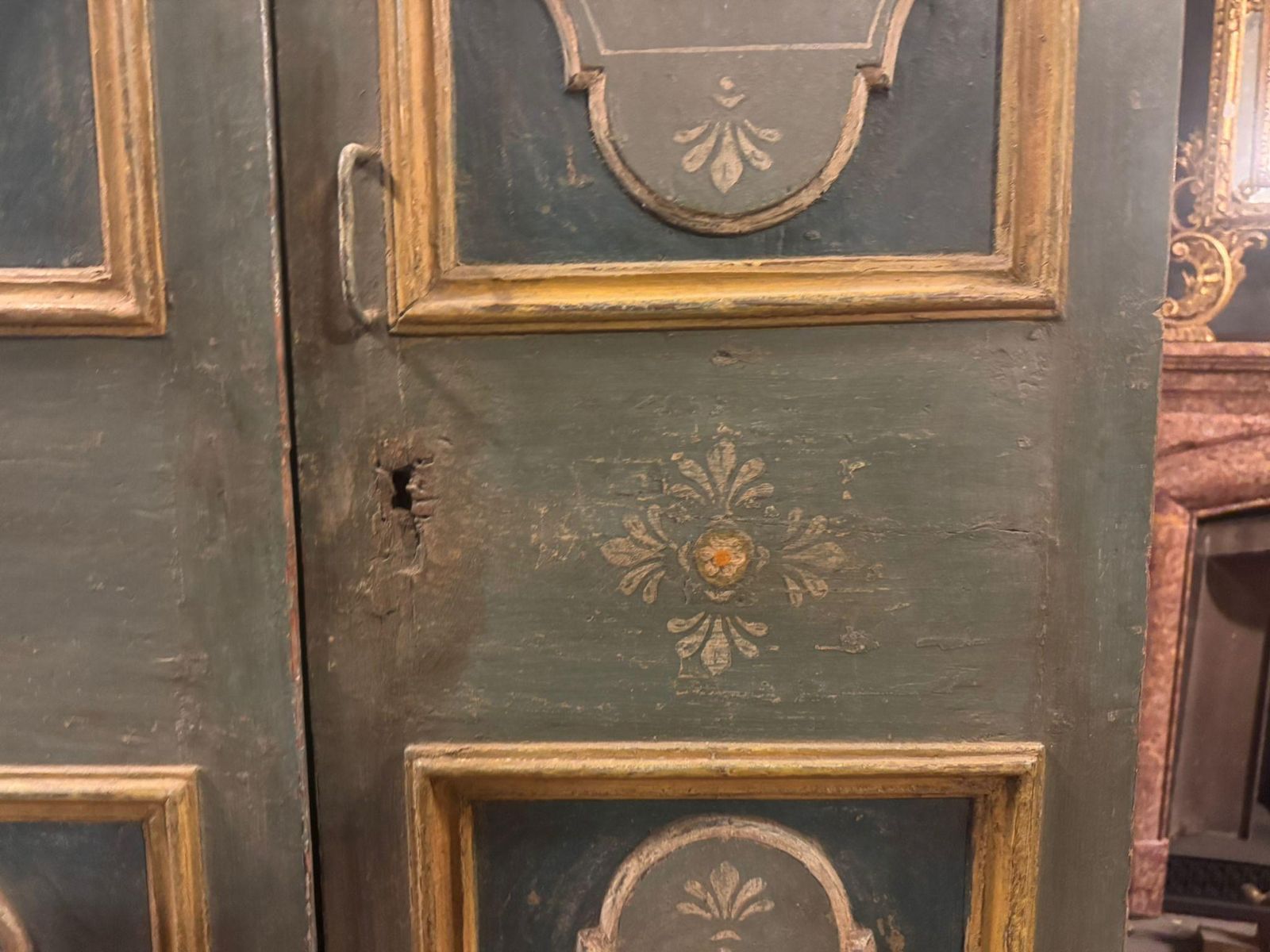 Lacquered And Painted Wooden Double Leaf Door, Italy photo Home Fixtures