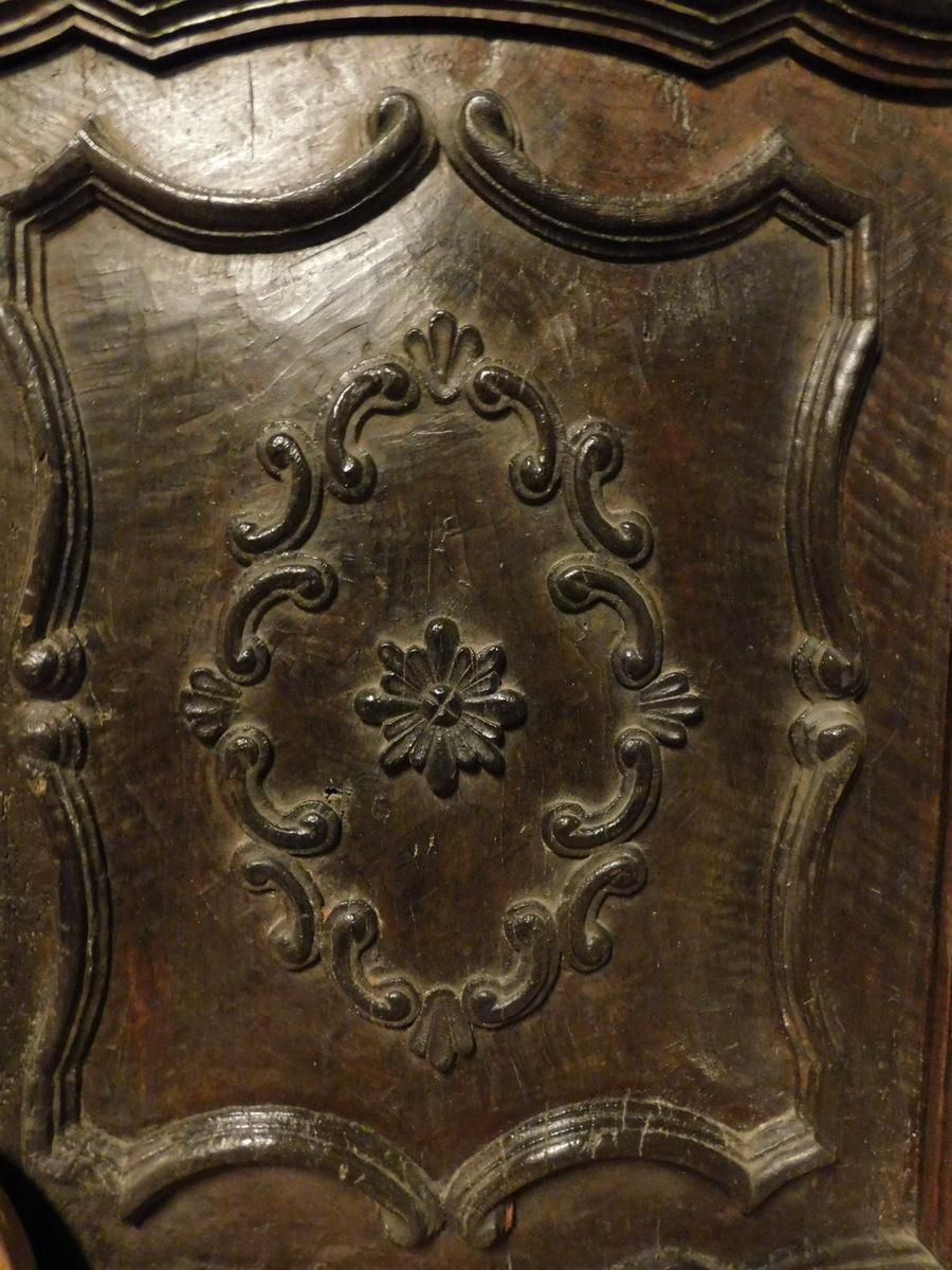 Solid And Baroque Double Leaf Walnut Entrance Door, Italy photo Home Fixtures