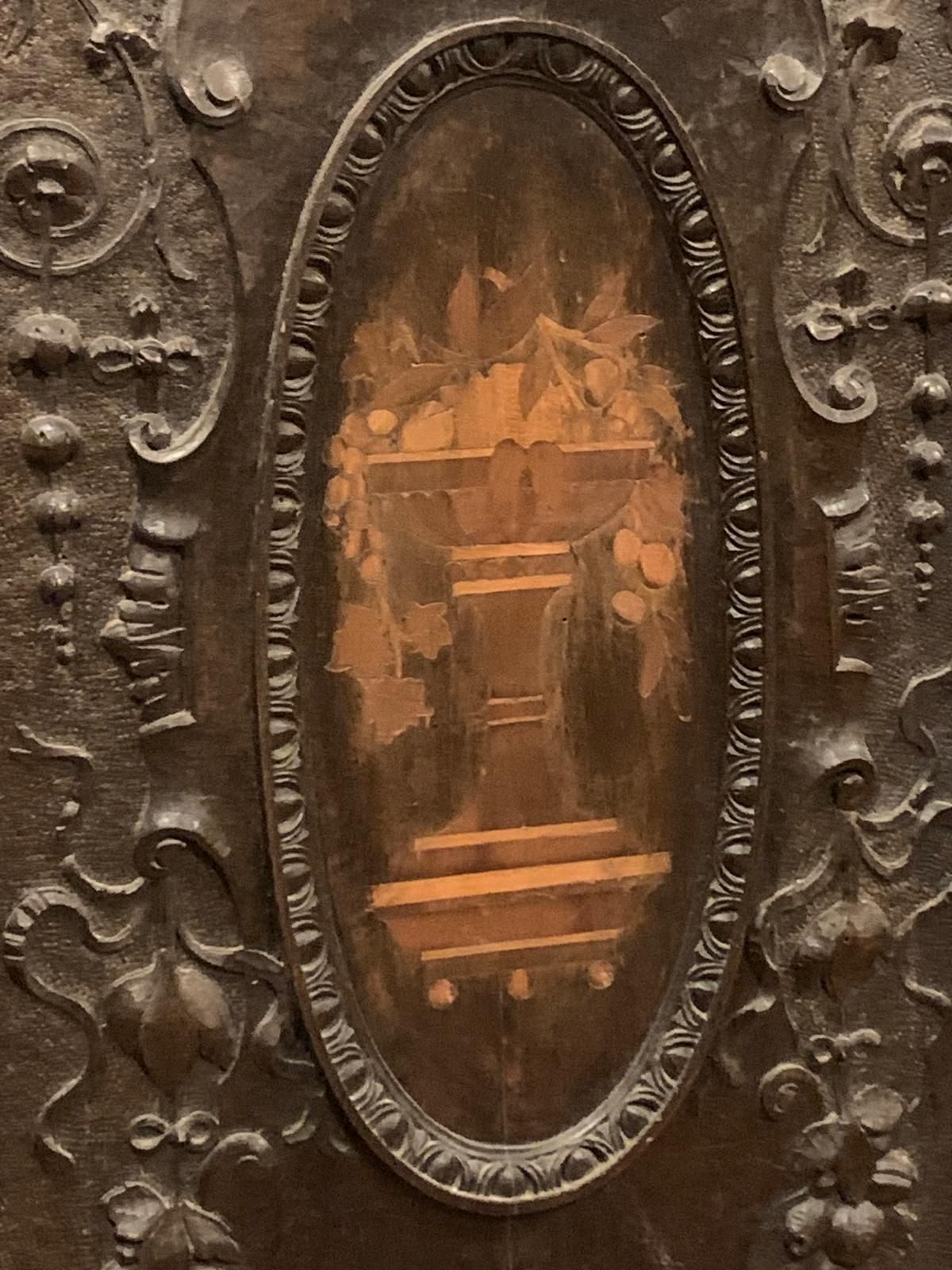 Walnut Door, Double Doors With Richly Inlaid Panels, Italy photo for sale
