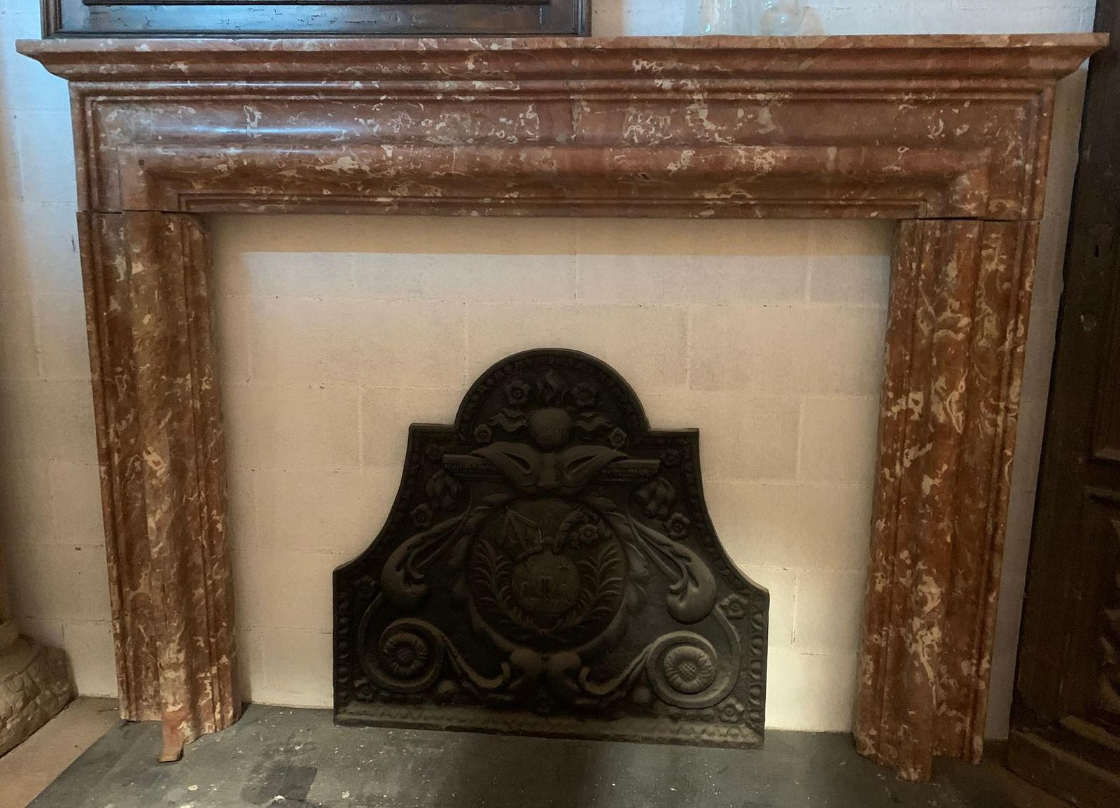 Salvator Rosa Fireplace In Rosso Francia Marble, Italy photo furniture