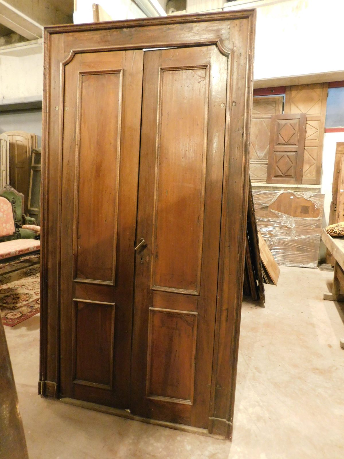 Walnut Door With Two Doors With Original Frame, Italy photo buy