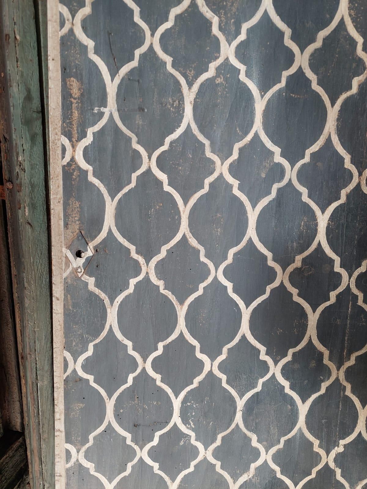 Vintage Door Lacquered With Black And White Tapestry, Italy photo 2478.0